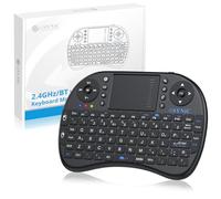 eSynic, mini tastiera wireless XBMC da 2,4 GHz, con tastiera, mouse e touchpad. Portatile, palmare, per Google TV Box, Android TV Box, Smart TV Box, mini stick per PC e TV, HTPC/IPTV, Raspberry PI 3, PS3, layout inglese, colore nero