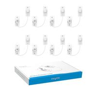 eSynic Serrature per finestre senza foratura, confezione da 8 limitatori per finestre in UPVC, adesivo resistente, non lascia segni, 2 modi di fissaggio, serrature di sicurezza per bambini e gatti