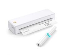 eSynic Stampante Termica Portatile A4 Senza Inchiostro, Supporta Multi Format, Stampante Wireless Bluetooth + USB, Compatibile con iOS Android Windows Mac, Ideale per Ufficio Studio Viaggio - Bianco