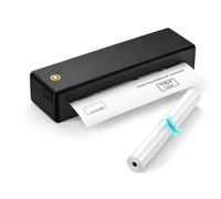 eSynic Stampante Termica Portatile A4 Senza Inchiostro, Supporta Multi Format, Stampante Wireless Bluetooth + USB, Compatibile con iOS Android Windows Mac, Ideale per Ufficio, Studio e Viaggio - Nero