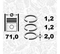 ET ENGINETEAM Set Di Anelli Del Pistone E Pinza Per VW Polo 6R 6C Golf VI 5K1
