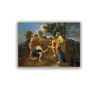 Et in Arcadia ego di Nicolas Poussin-Famoso Dipinto Riproduzione su tela-Stampe su tela per la decorazione della parete 80x112cm Senza cornice