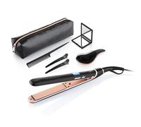 ETA Piastra lisciante Fenite, set regalo, piastre in ceramica, display LCD, spazzola per capelli, pettine, fermagli per capelli e custodia inclusa