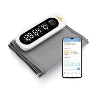 ETA Sfigmomanometro con app MedM BP, uso domestico, pressione sanguigna sistolica e diastolica, polsino 22-42 cm, rilevamento del battito cardiaco irregolare, classificazione della pressione sanguigna