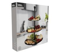 Etagere 3 livelli Ø25/20,5/16,5xH36,5cm supporto in metallo nero per piatti da portata