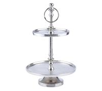 Etagere A Due Piani Servitore In Alluminio Annika Rotonda 34cm