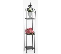 Etagere in ferro battuto QUADRATA a 3 piani dimensioni 27x27x h 163 cm - peso Kg 8,7 prodotto artigianale, colore Nero Opaco Pastello nero
