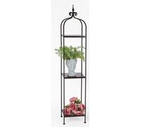 Etagere in ferro battuto QUADRATA a 3 piani dimensioni 32x32x h 171 cm - peso Kg 10,5 prodotto artigianale, colore Nero Opaco Pastello nero