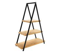 Etagere XXL nero - 53 x 36 cm - Mensola per servire Alzatina con 3 ripiani in bambù con struttura in metallo - Supporto per torte formaggio dessert