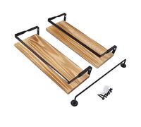 ETAINGYEUN Scaffali a scaffali galleggianti Scaffali montati a parete in stile semplice 2 pezzi per arredamento per la casa in legno in legno (Marrone chiaro)