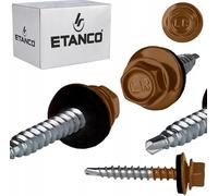 ETANCO GT02 - Viti per lamiera trapezoidale, 4,8 x 20 mm, RAL 8003, marrone argilla, 250 pezzi, autoforanti con guarnizione EPDM, in acciaio zincato, esagonale, per lamiera di metallo su legno (4,8 x