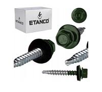 ETANCO GT02 - Viti per lamiera trapezoidale, 4,8 x 35 mm, RAL 6020, in ossido di cromo, 250 pezzi, autoforanti con guarnizione EPDM, in acciaio zincato, esagonale, per lamiera di metallo su legno