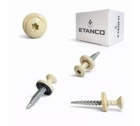 ETANCO GTF P - Viti autoforanti, 4,8 x 20 mm, per lamiera trapezoidale e lamiera, autoforanti, con guarnizione EPDM, attacco TX, RAL 1015 avorio chiaro, 250 pezzi