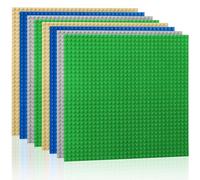 Etarnfly Set di 8 piastre da costruzione, compatibile con la maggior parte delle marche, 25 × 25 cm, giocattolo da costruzione per bambini, piastra di base Grigio Verde Blu Sabbia