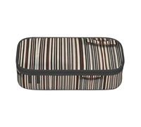 ETASUIOL Astuccio grande con stampa a righe marroni, astuccio multiuso in tessuto Oxford, Nero , Taglia unica, Custodia per chiave