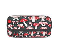 ETASUIOL Astuccio grande con stampa di funghi rossi e bianchi, astuccio multiuso in tessuto Oxford, Nero , Taglia unica, Custodia per chiave