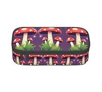 ETASUIOL Astuccio grande con stampa di funghi rossi magici, astuccio multiuso, organizer in tessuto Oxford, Nero , Taglia unica, Custodia per chiave