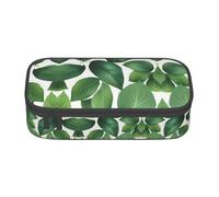 ETASUIOL Astuccio speciale con stampa di foglie di erbe, grande capacità, può contenere penne, matite e piccoli accessori, Nero , Taglia unica, Astuccio per trucchi