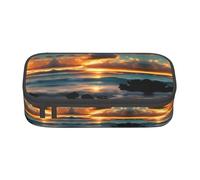 ETASUIOL Beach Maui Hawaii Tramonto Mare Onde Nuvole Stampa Astuccio Astuccio Grande Astuccio Multiuso Astuccio Organizer Oxford Tessuto Penna Caso, Nero , Taglia unica, Custodia per chiave