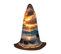 ETASUIOL Beach Maui Hawaii Tramonto Mare Onde Nuvole Stampa Mantello Con Cappuccio Per Halloween, Mago Vampiro Tristo Mietitore Costumi, Stile Rinascimentale