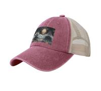ETASUIOL Cappellino da baseball in rete con stampa con scritta "Within The Tides", accessori perfetti, per attività all'aperto, Rosso, Taglia unica