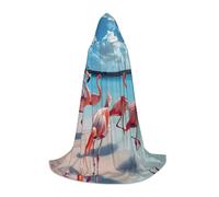 ETASUIOL Flock Of Red Flamingos On The Beach Stampa Mantello Con Cappuccio Per Halloween, Mago Vampiro Tristo Mietitore Costumi, Stile Rinascimentale