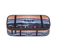 ETASUIOL Fly Airplane Print Pencil Case Pouch Large Pencil Case Multiuso Astuccio Organizzatore Oxford Tessuto Pen Case, Nero , Taglia unica, Custodia per chiave