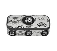 ETASUIOL Good Vibes Only - Astuccio grande con stampa, astuccio multiuso in tessuto Oxford, Nero , Taglia unica, Custodia per chiave