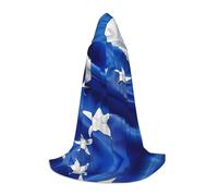 ETASUIOL Mantello con cappuccio blu con stampa bandiera Honduras per Halloween, costume da mago vampiro mietitore, stile rinascimentale