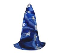ETASUIOL Mantello con cappuccio blu con stampa bandiera Honduras per Halloween, costume da mago vampiro mietitore, stile rinascimentale