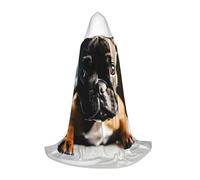 ETASUIOL Mantello con cappuccio con stampa bulldog francese per Halloween, costume da mago vampiro mietitore, stile rinascimentale