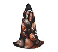 ETASUIOL Mucchio di palloni da calcio, mantello con cappuccio per Halloween, costume da vampiro mietitore da mago, stile rinascimentale