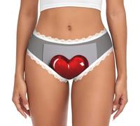 ETASUIOL Romantico Reds Cuore Immagine Stampa Donna Biancheria Intima Senza | Per serate romantiche e uso quotidiano