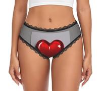 ETASUIOL Romantico Reds Cuore Immagine Stampa Donna Biancheria Intima Senza | Per serate romantiche e uso quotidiano