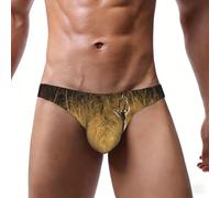 ETASUIOL Slip del bikini degli uomini della stampa dei cervi svegli con il | Simpatici slip da uomo con stampa di cervi con tasca a U, ideali per l'uso quotidiano in tutte le stagioni
