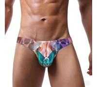 ETASUIOL Slip del bikini degli uomini della stampa della stella con il | Slip da uomo con stampa a stelle con tasca a U, ideali per l'uso quotidiano in tutte le stagioni