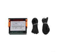 ETC-974 Regolatore di temperatura digitale con doppio sensore, termostato preciso per riscaldamento e raffreddamento, display a LED per serra, acquario, terrario, DC 12 V/24 V AC 110 V/220 V, 77 x 62