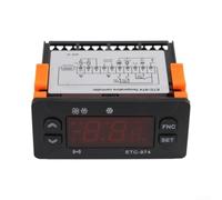 ETC-974 Regolatore di temperatura digitale con guida a cappello, termostato per riscaldamento e raffreddamento, 2 sensori, da -50 °C a 110 °C, DC 12 V/24 V AC 110 V/220 V, per frigorifero, serra e