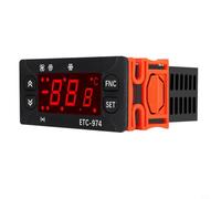 ETC-974 - Termostato digitale con controllo del riscaldamento, doppio sensore, montaggio rapido su guida a cappello, alimentazione AC 110-220V/DC 12-24V, campo di misurazione da -50°C a 110°C, (220V)