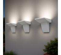 ETC-Shop Hauswandleuchte IP44 Bianca 2x LED 3er Set Applique Esterno