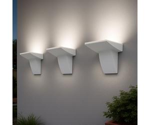 ETC-Shop Hauswandleuchte IP44 Bianca 2x LED 3er Set Applique Esterno