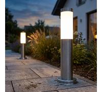 ETC-Shop Lampada Da Esterno Stehleuchte In Acciaio Inox IP44 E27 2er Set [EEK: Non valutato]