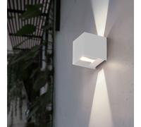 ETC-Shop Lampada Da Parete Esterna LED UP & DOWN In Alluminio Bianco IP44