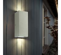 Lampada da parete Lampada da parete per casa Lampada da esterno Luce di facciata, Up & Down 2 fiamme IP44, acciaio inox, LED 6W 300Lm bianco caldo, LxLxH 6,6x6,6x16cm