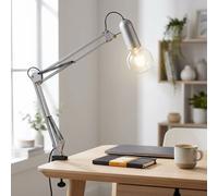 etc-shop Lampada Da Tavolo A Morsetto Regolabile Argento IP20, 71x82x76 cm