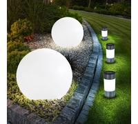 etc-shop Lampada Solare Da Esterno IP44 Con Picchetto LED Bianco 5 Pezzi