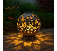ETC-Shop Lampada Solare LED a Sfera con Effetto Luce Farfalla, Nera IP44 [EEK: Non valutato]