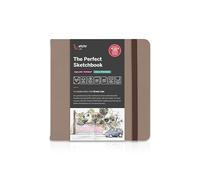 Etchr The Perfect Sketchbook Deckle Edition, 100% cotone da 300 g/m², stampa a freddo, bordi strappati a mano, rilegatura piatta, copertina in pelle vegana (12,7 x 12,7 cm)
