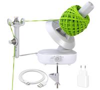 Etcokei Avvolgitubo Elettrico per Maglia & Uncinetto - Capienza Grande 280g, Doppia Tensione a Molla, Velocità Regolabile - Macchina Avvolgifilo Automatica (Grigio)