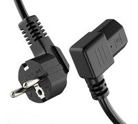 ETEC Cavo di alimentazione per dispositivi a freddo a 3 poli, 5 m, spina di protezione a contatto di alimentazione su presa C13, angolo di 90°, cavo di alimentazione per PC monitor, nero